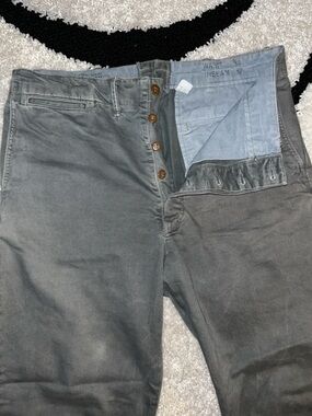 RRL Double RL Field Trousers 34x32 Washed Charcoal Utility Pants